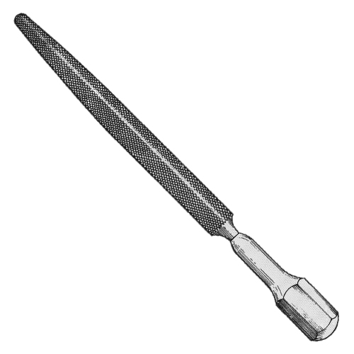 Bone File, Single-Ended, 2-Sided Convex & Flat Blade, 23.0 Mm Width Tapers To 6.0 Mm, 11" (28.0 Cm)